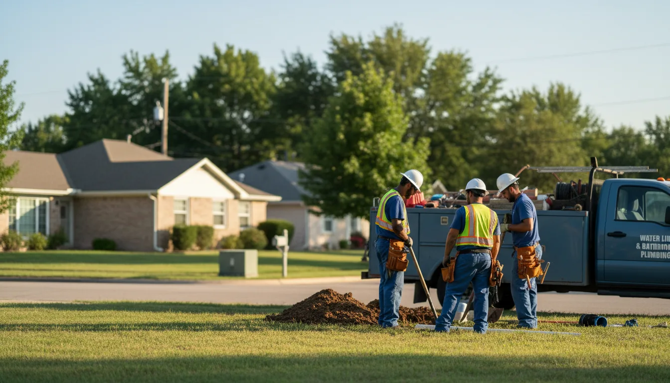 Residential water line and bathroom plumbing service in Salem, IA